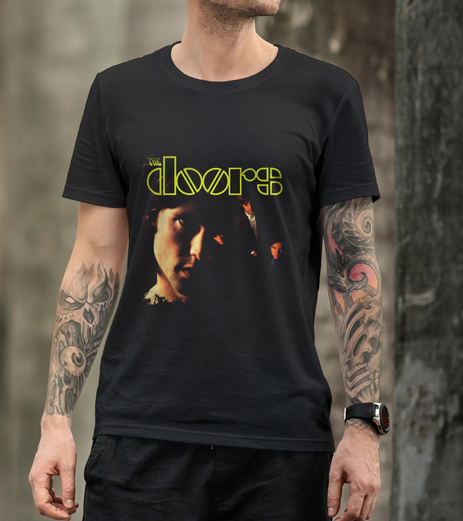 The Doors Band Members Collage In Vintage T-Shirt