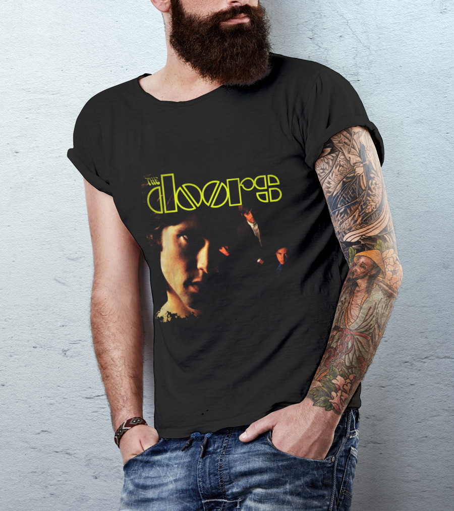 The Doors Band Members Collage In Vintage T-Shirt