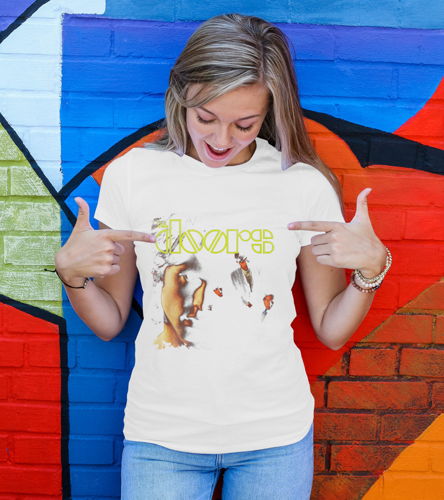 The Doors Band Members Collage In Vintage T-Shirt