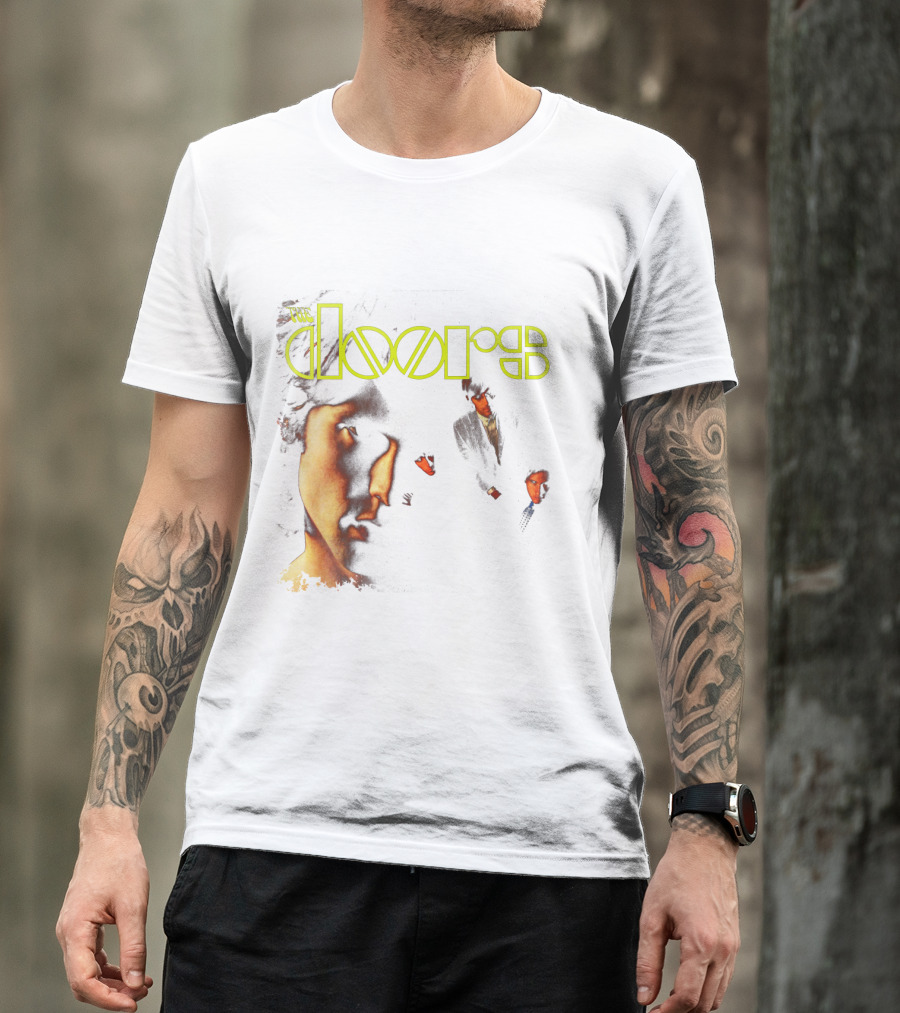 The Doors Band Members Collage In Vintage T-Shirt
