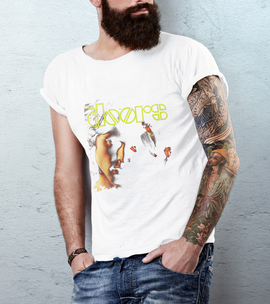 The Doors Band Members Collage In Vintage T-Shirt