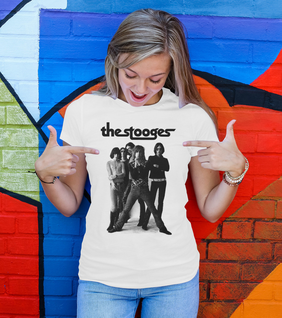 The Stooges Band Classic Black And White Photo T-Shirt