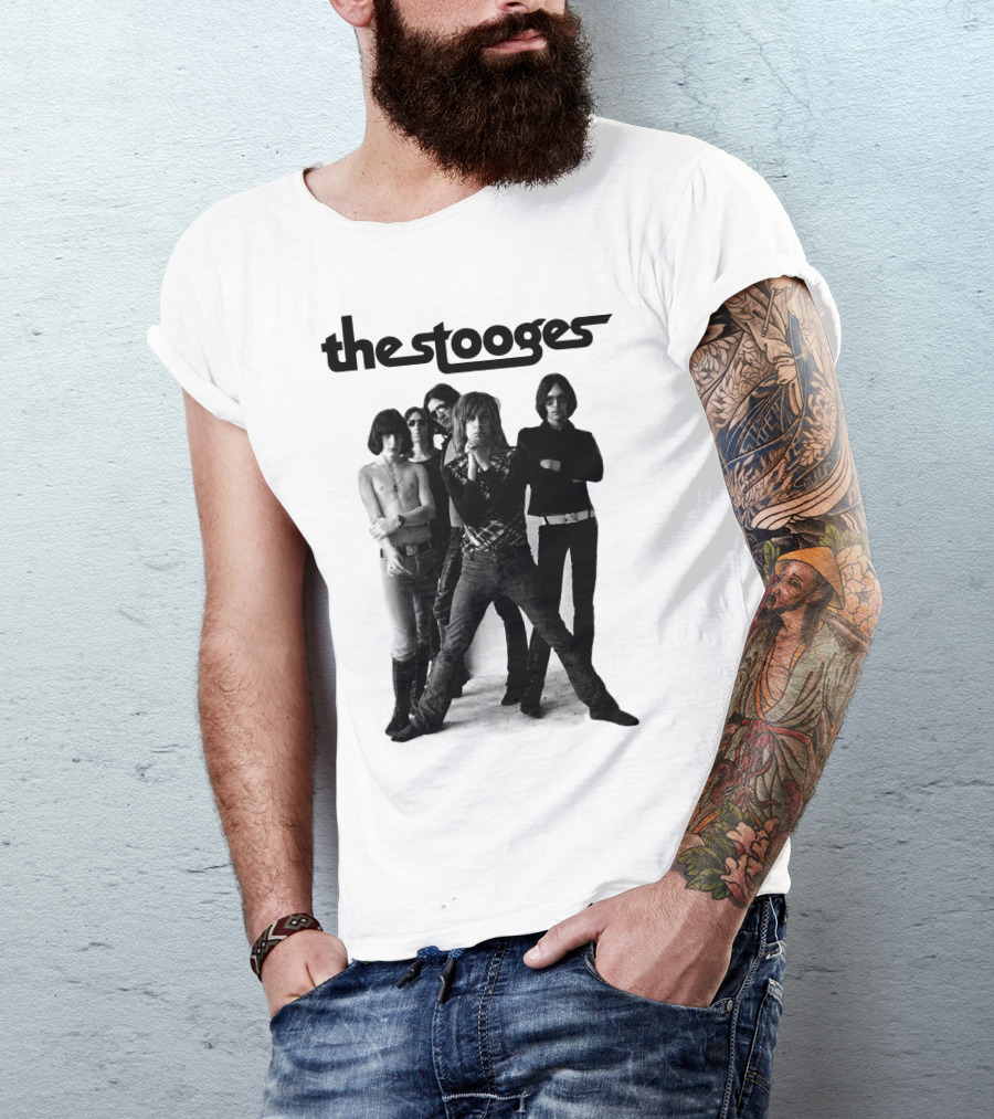 The Stooges Band Classic Black And White Photo T-Shirt