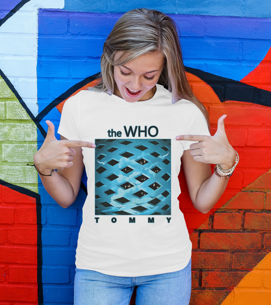 The Who Tommy Album Cover Art Blue Lattice T-Shirt