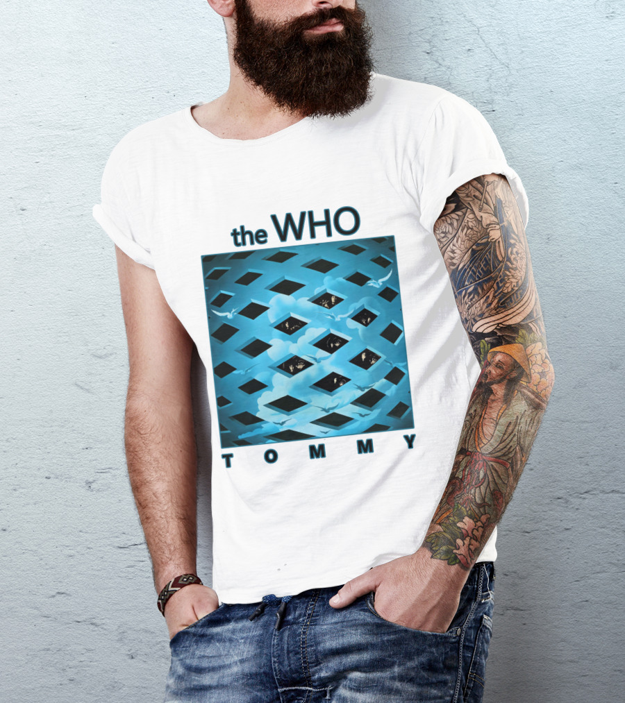 The Who Tommy Album Cover Art Blue Lattice T-Shirt
