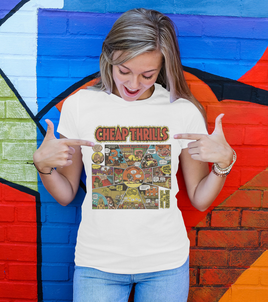 Cheap Thrills Big Brother And The Holding Company Janis Joplin I Need A Man To Love Combinations Of The Two Summer Time T-Shirt