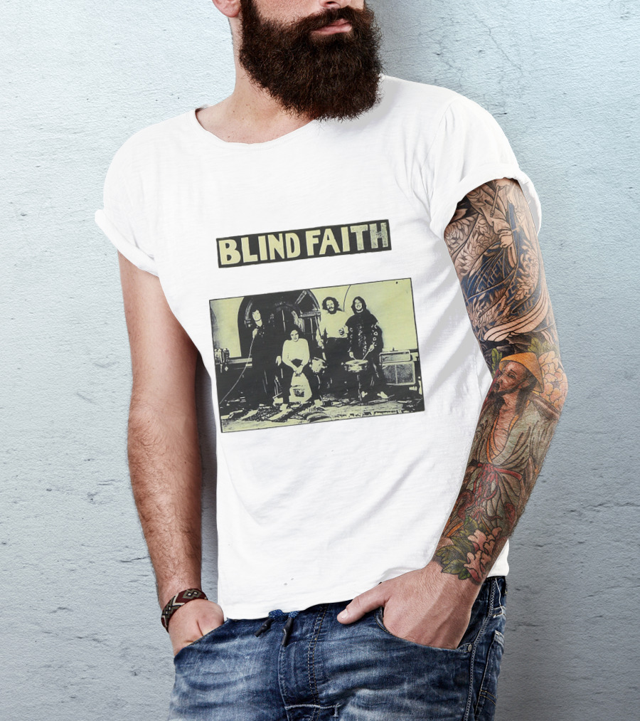 Blind Faith Band Photo Classic Black And White Image T-Shirt