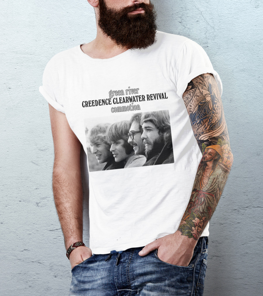 Creedence Clearwater Revival Green River Commotion Band Photo T-Shirt