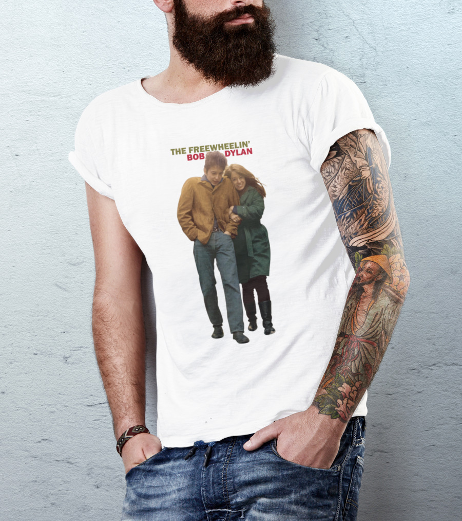 The Freewheelin' Bob Dylan Iconic Album Cover Image T-Shirt
