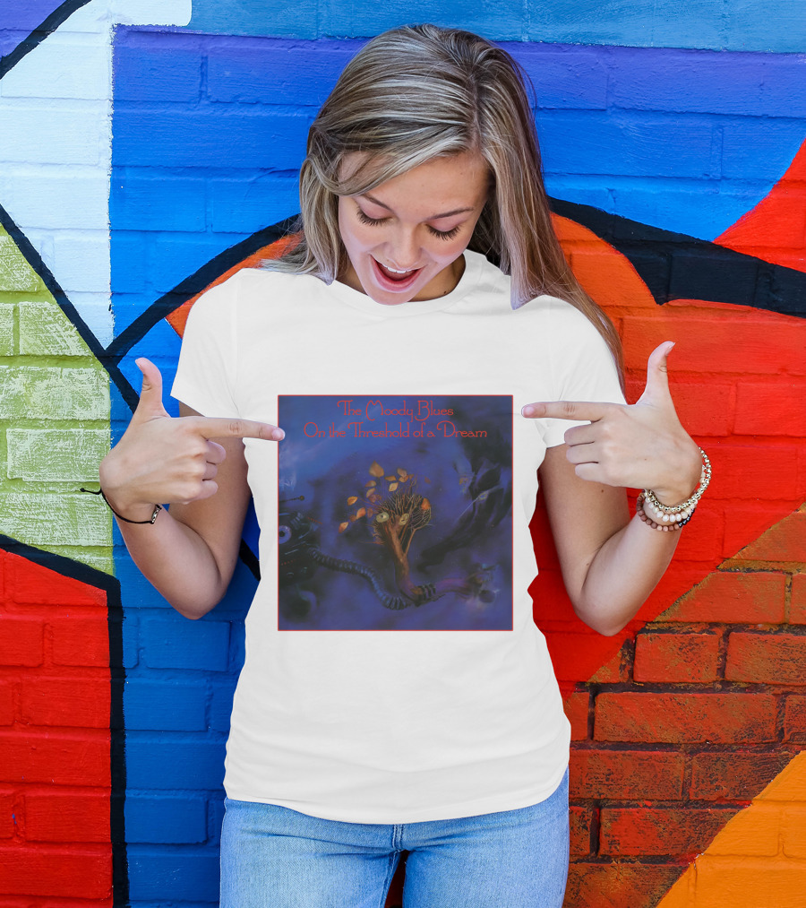 The Moody Blues On The Threshold Of A Dream Album Art With Tree And Cosmic T-Shirt