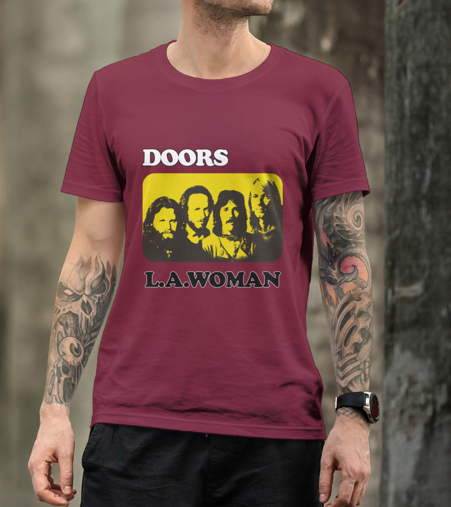 Doors L.A. Woman Album Yellow T-Shirt