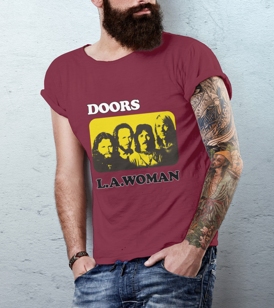 Doors L.A. Woman Album Yellow T-Shirt