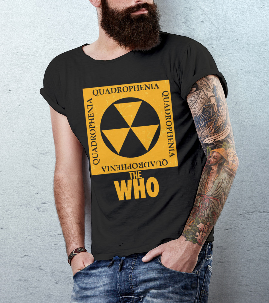The Who Quadrophenia Yellow Radiation Symbol Square T-Shirt