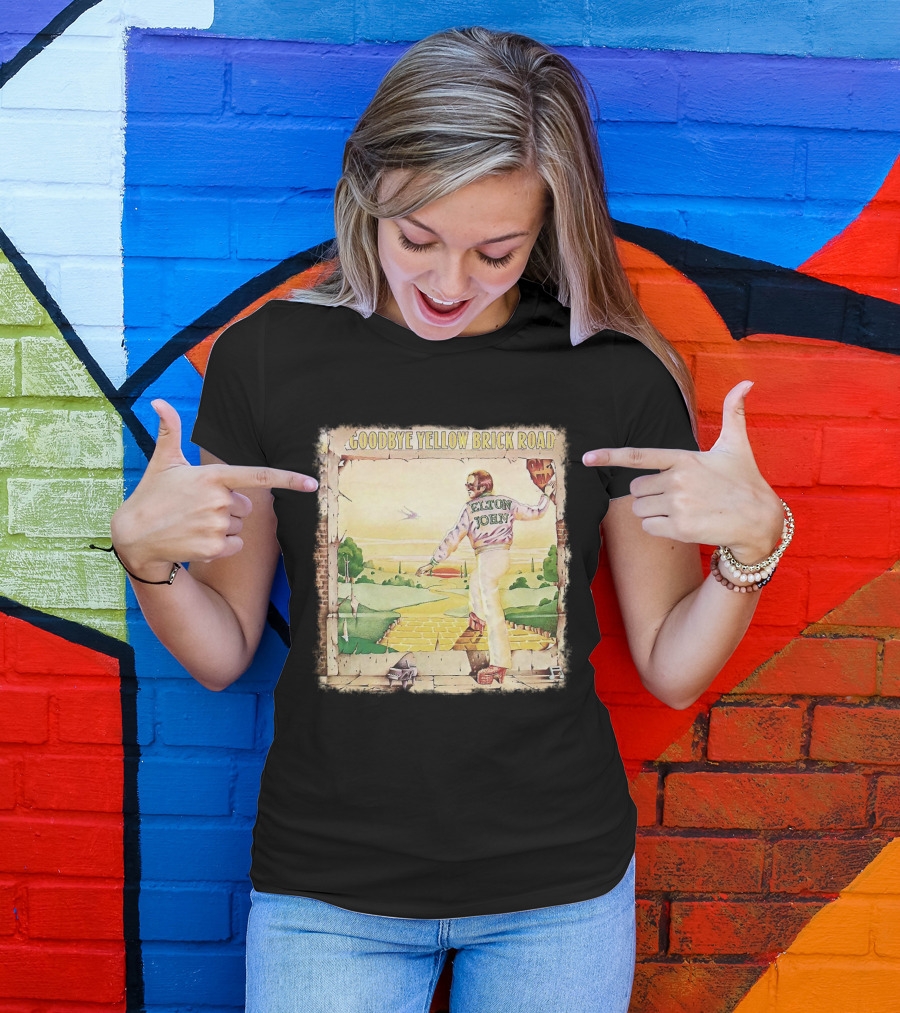 Elton John Goodbye Yellow Brick Road Album Cover T-Shirt