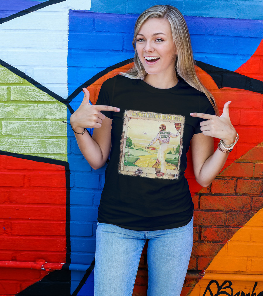 Elton John Goodbye Yellow Brick Road Album Cover T-Shirt