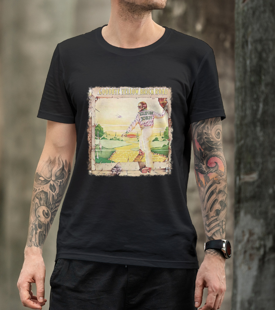 Elton John Goodbye Yellow Brick Road Album Cover T-Shirt