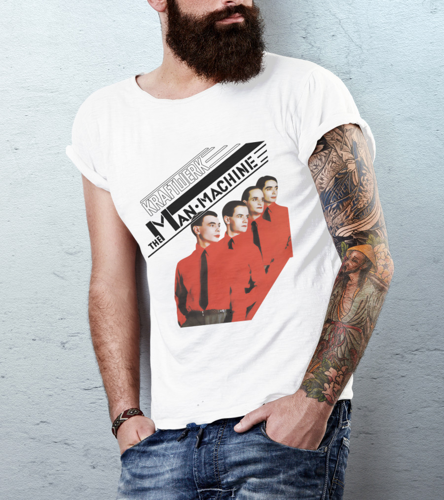 Kraftwerk The Man Machine Album Art Red Outfit Quartet T-Shirt
