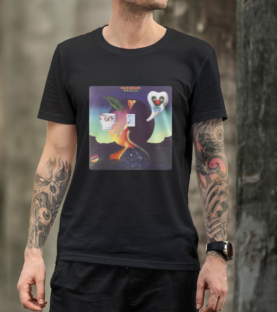 Nick Drake Pink Moon Album Cover Imagery Cup Heart Leaf Painting T-Shirt