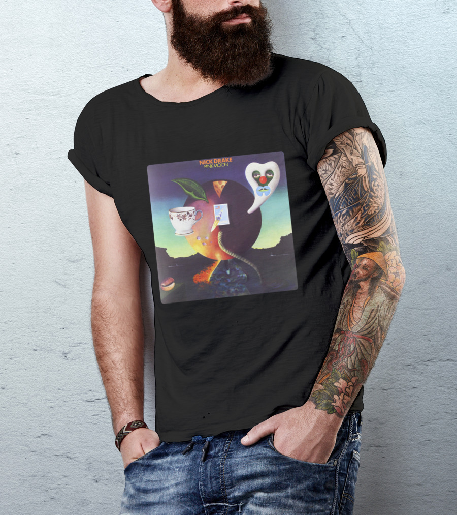 Nick Drake Pink Moon Album Cover Imagery Cup Heart Leaf Painting T-Shirt