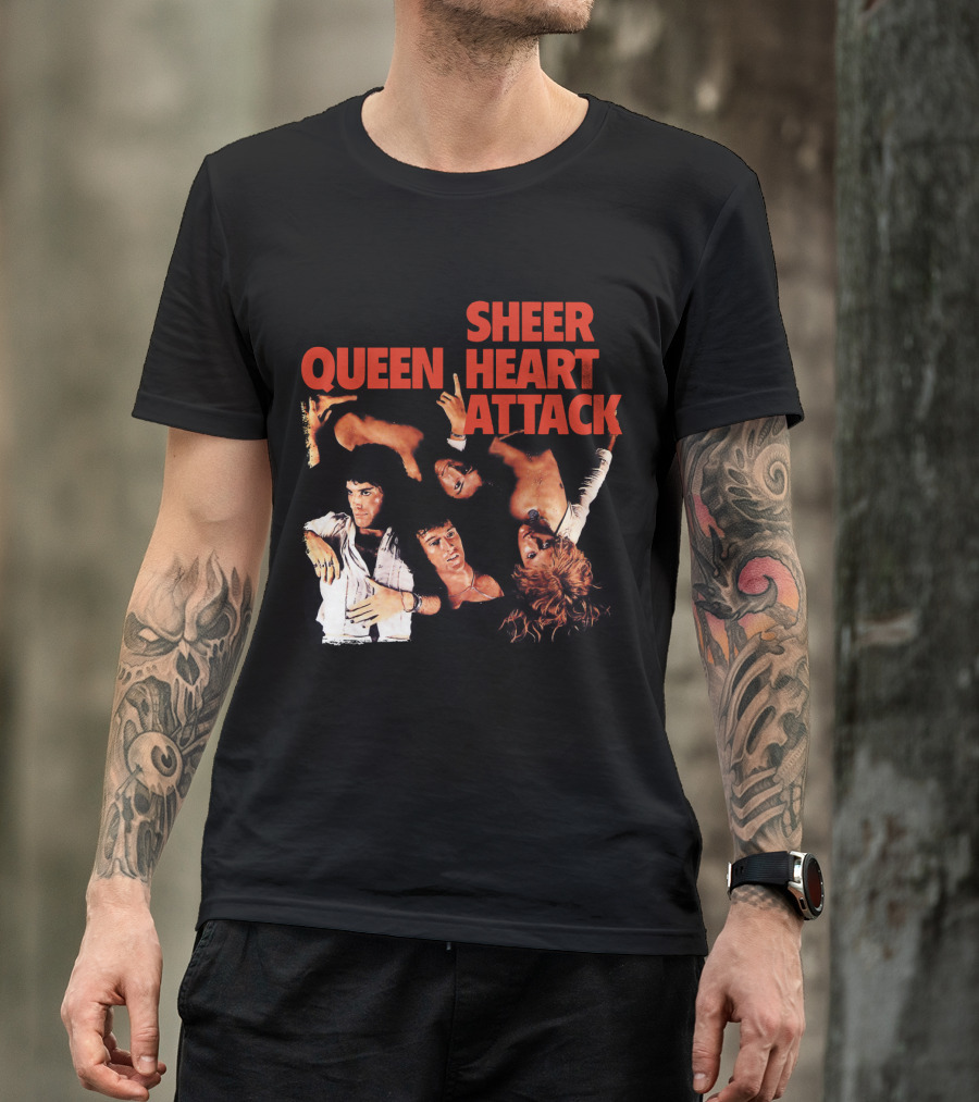 Queen Sheer Heart Attack Classic Rock Band Vintage Album Cover T-Shirt