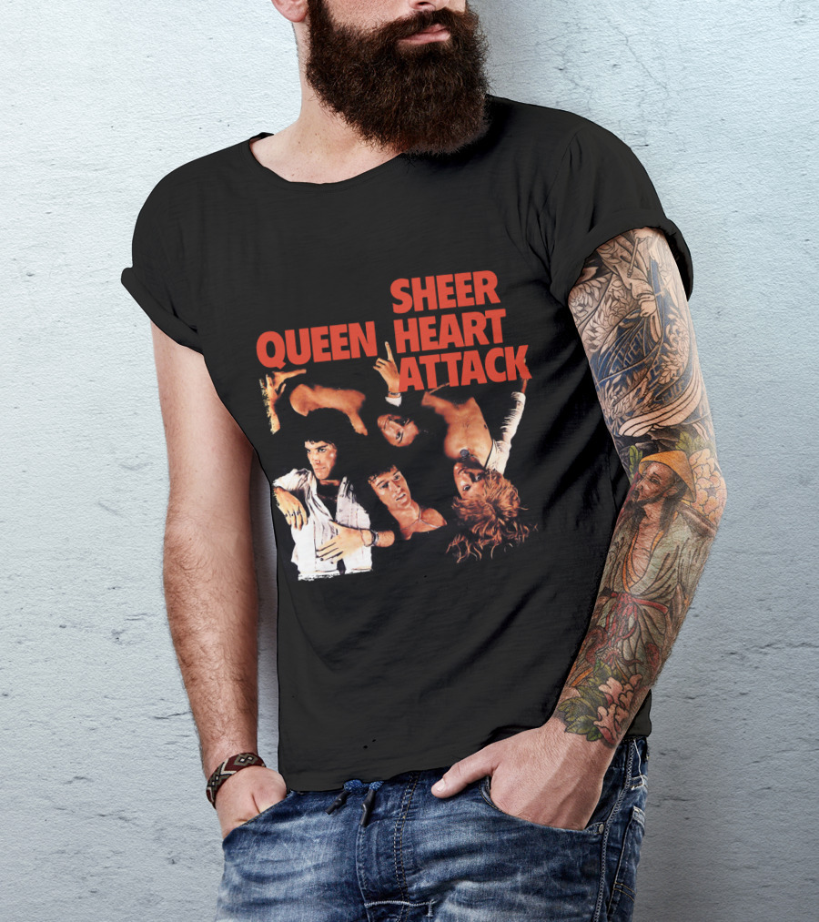 Queen Sheer Heart Attack Classic Rock Band Vintage Album Cover T-Shirt