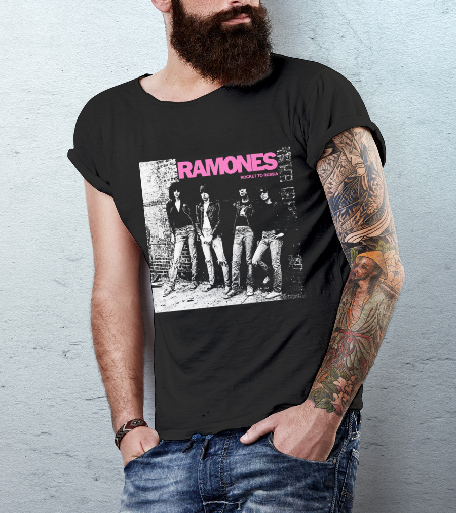 Ramones Rocket To Russia Band Photo Album Cover T-Shirt