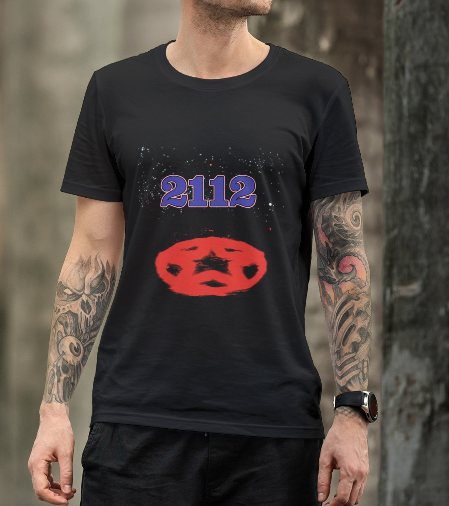 Rush 2112 Star Symbol With Cosmic Background T-Shirt