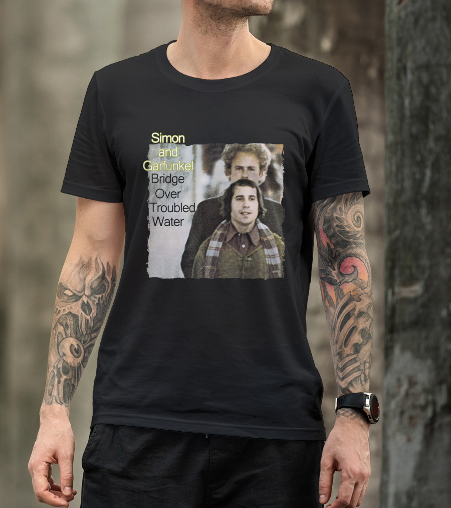 Simon And Garfunkel Bridge Over Troubled Water 1970 Album Cover T-Shirt