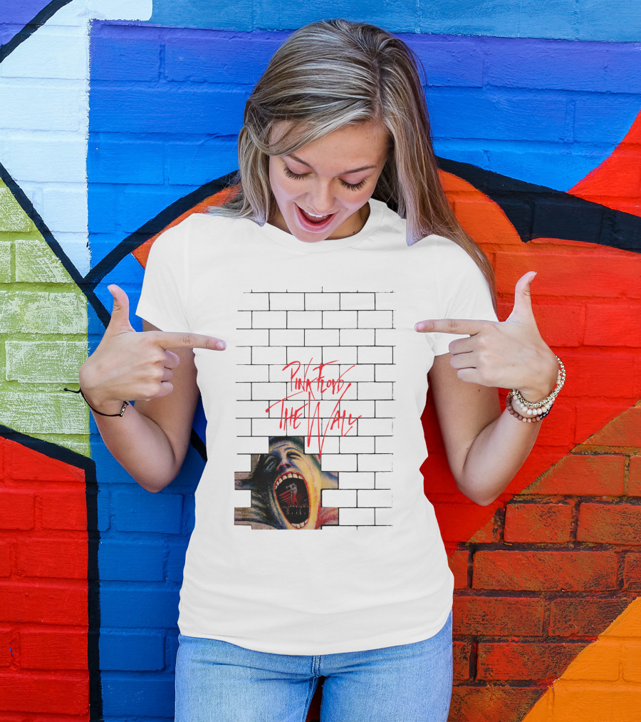 Pink Floyd The Wall Scream Art On Brick T-Shirt