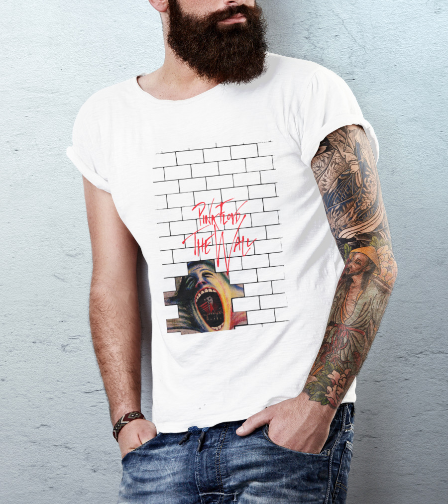 Pink Floyd The Wall Scream Art On Brick T-Shirt