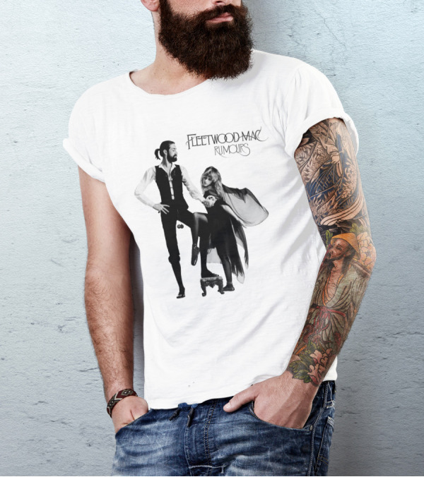 FLEETWOOD MAC RUMOURS Iconic Album Cover Black And White Nostalgia T-Shirt