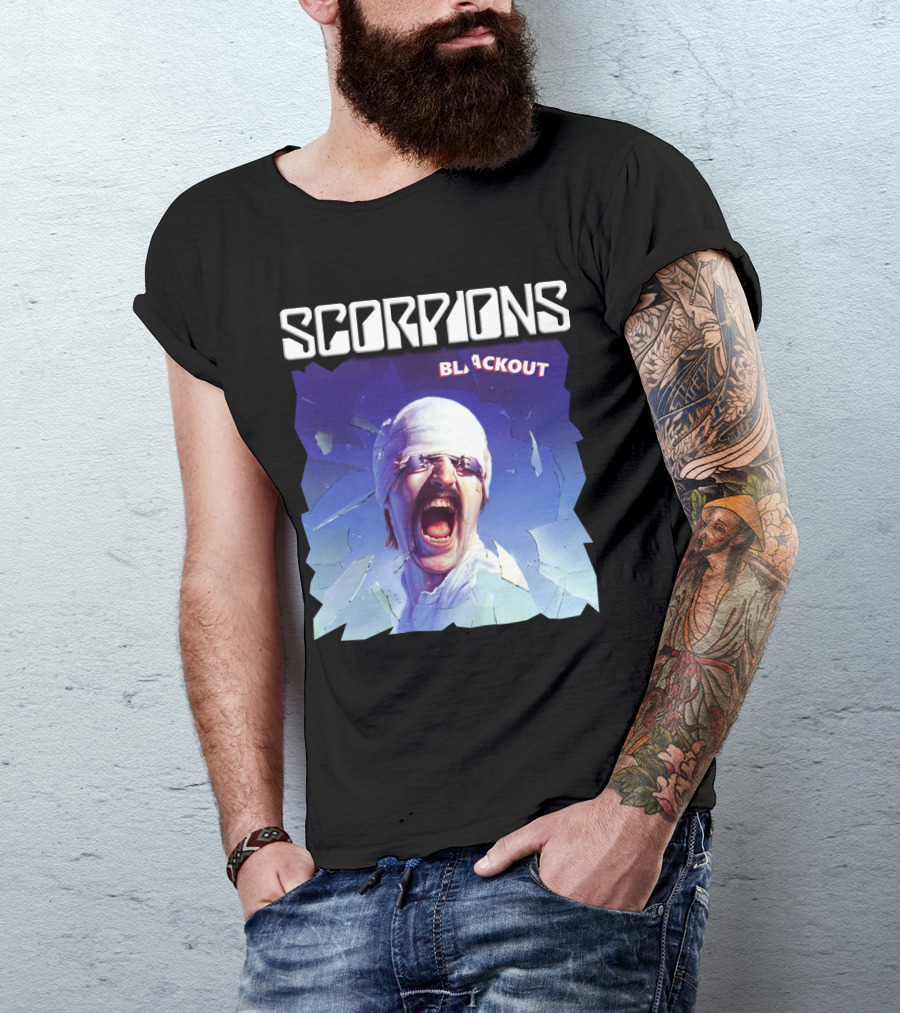 Scorpions Blackout Bandage Scream Cracked Glass T-Shirt