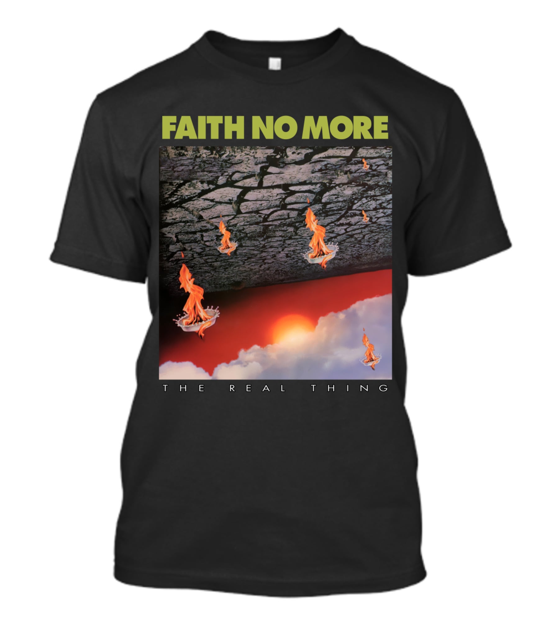 Faith No More The Real Thing Cracked Lava And Flames T-Shirt