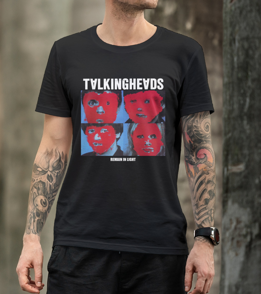 Talking Heads Remain In Light Pixelated Faces Album Cover T-Shirt