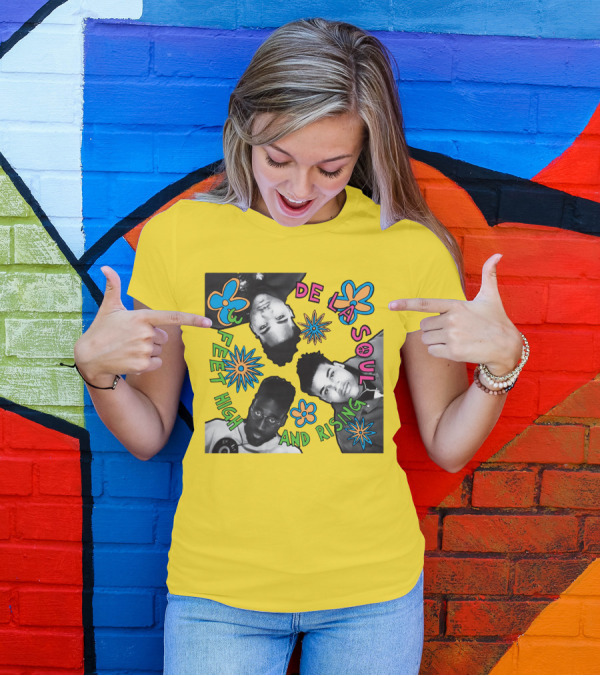 De La Soul 3 Feet High And Rising Psychedelic Flower T-Shirt