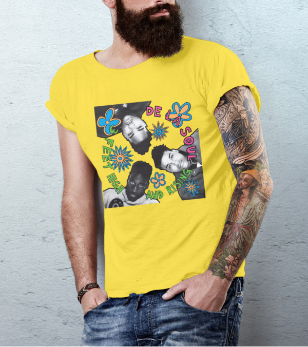De La Soul 3 Feet High And Rising Psychedelic Flower T-Shirt