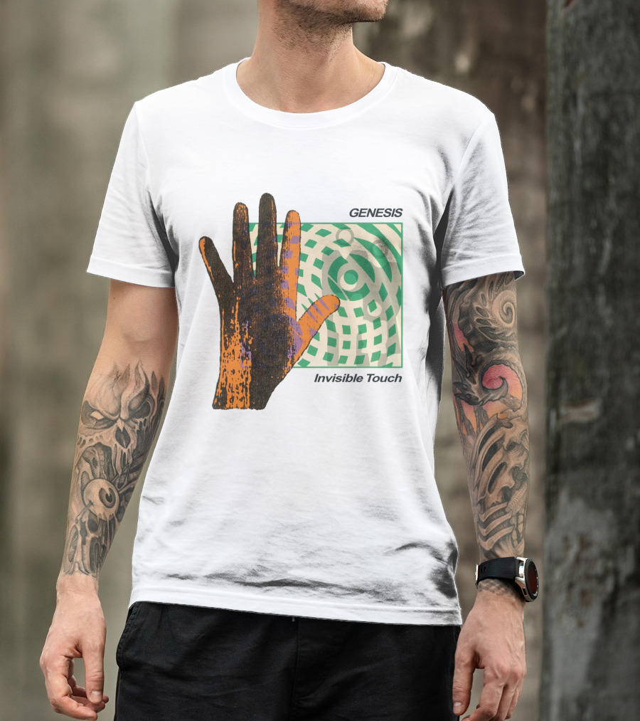 Genesis Invisible Touch Album Cover Art Hand Green T-Shirt