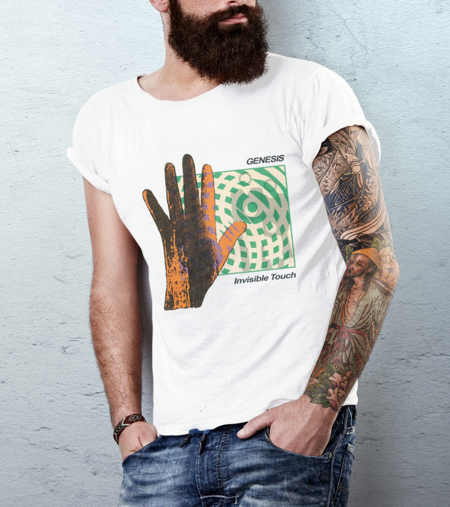Genesis Invisible Touch Album Cover Art Hand Green T-Shirt