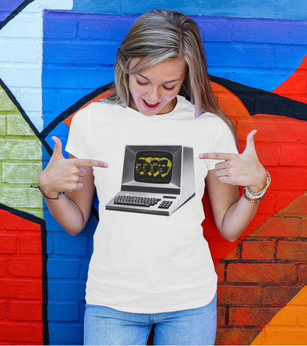 Kraftwerk Computer World Faces On Retro Monitor T-Shirt