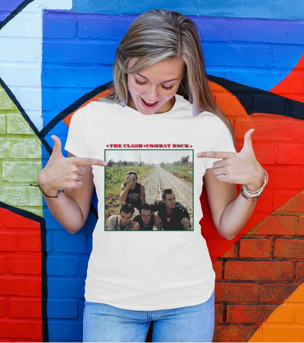 The Clash Combat Rock Album Cover Railroad Scene T-Shirt