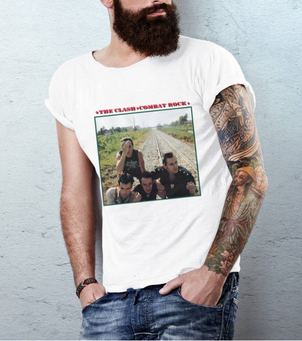 The Clash Combat Rock Album Cover Railroad Scene T-Shirt