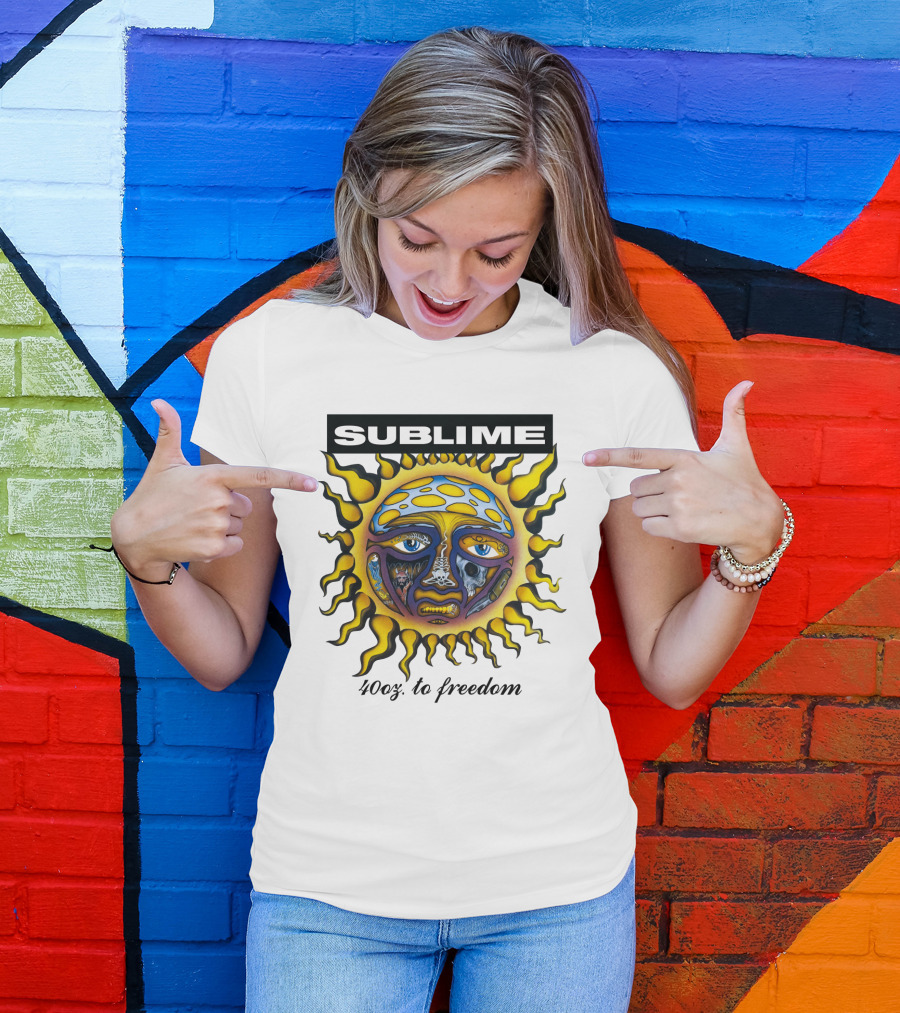 Sublime 40 Oz To Freedom Sun Face T-Shirt