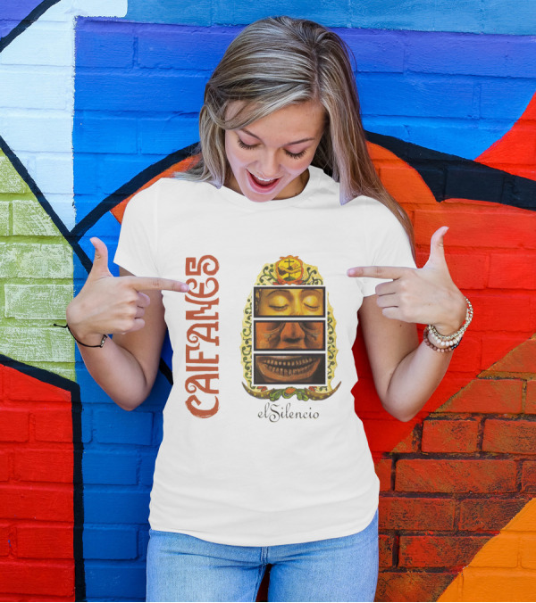 Caifanes El Silencio Aztec-Inspired Face Art In Yellow And Brown T-Shirt