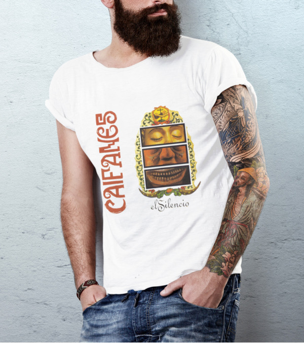 Caifanes El Silencio Aztec-Inspired Face Art In Yellow And Brown T-Shirt