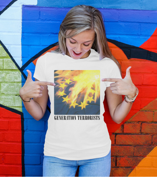 Manic Street Preachers Generation Terrorists European Flag Burning T-Shirt