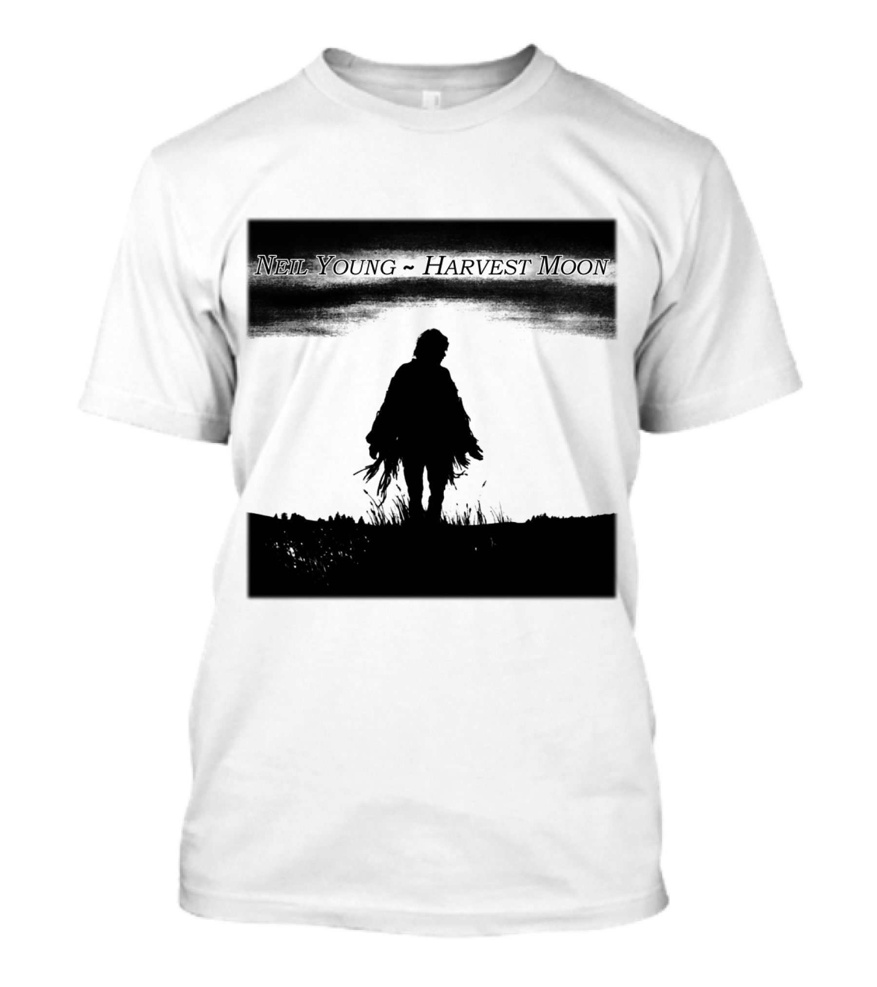 Neil Young Harvest Moon Silhouette Scene T-Shirt