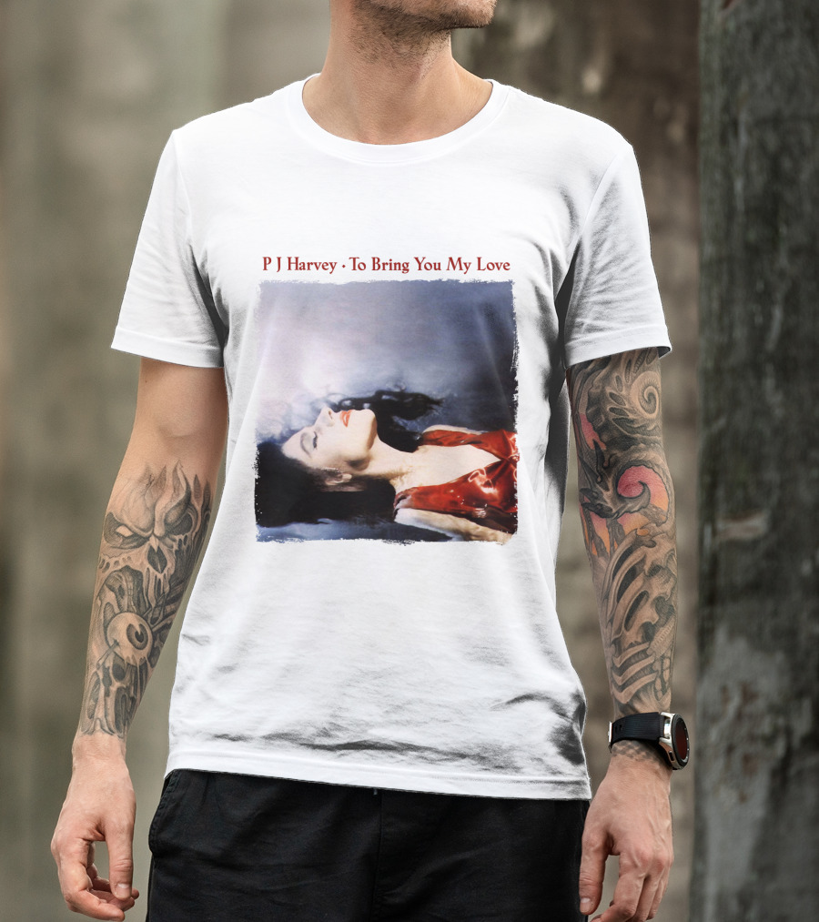 PJ Harvey To Bring You My Love Album Art Floating Woman In Red T-Shirt