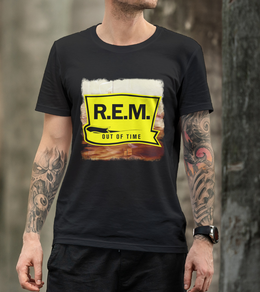 R.E.M. Out Of Time Yellow Banner T-Shirt