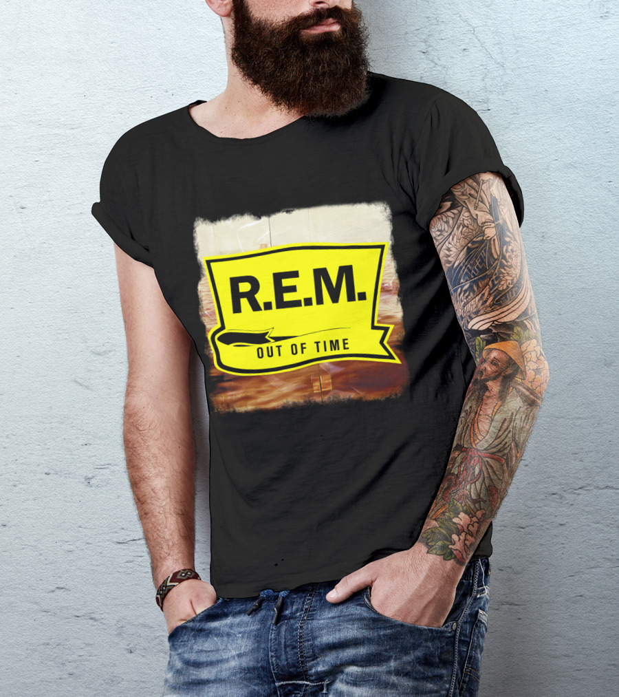R.E.M. Out Of Time Yellow Banner T-Shirt