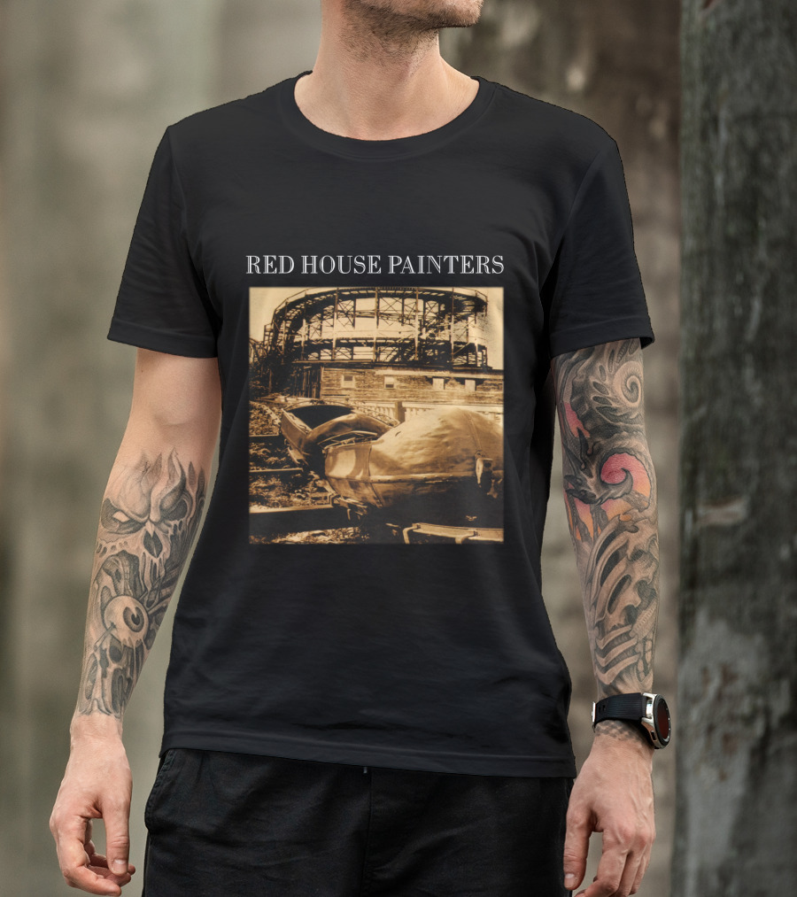 Red House Painters Vintage Roller Coaster Scene T-Shirt